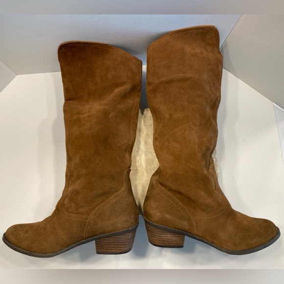 NIB Sz 9 Naughty Monkey Harmony Rust Suede Tall Slouch Fit Flat Heel Boots - Picture 7 of 16